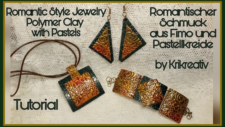 Romantic Style Jewelry , Polymer Clay with Pastels, Tutorial. Romantischer Schmuck,