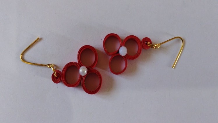 Simple earrings with Quilling Paper