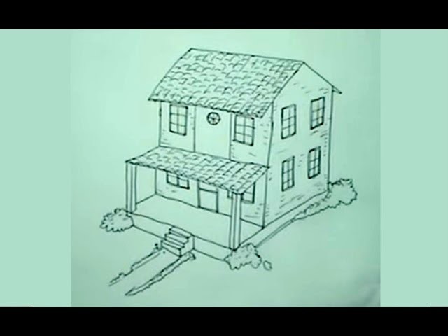 Cómo dibujar una casa paso a paso 2.4 - How to draw an easy house