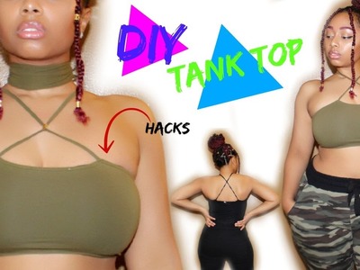 DIY CLOTHES LIFE HACKS| DIY TANK TOP IDEAS! (NO SEW OR GLUE)
