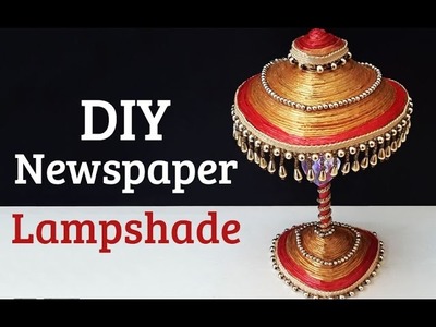 DIY Newspaper Craft Lampshade | How to Make Easy Recycled Craft from Newspaper | Best Out of Waste