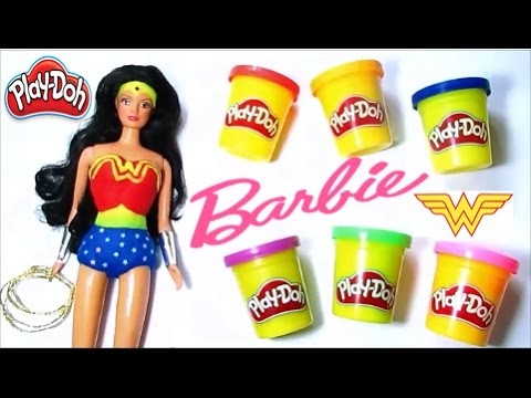 Diy Play Doh How To Make Barbie Wonder Woman Super Hero Girls Costumes For Barbie With Play Doh