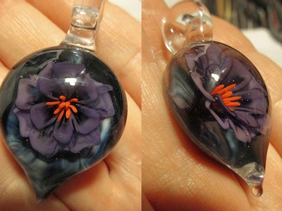 Flower Implosion Pendant Soft Glass Lampwork tutorial by Jeannie Cox