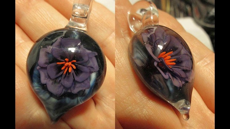 Flower Implosion Pendant Soft Glass Lampwork tutorial by Jeannie Cox