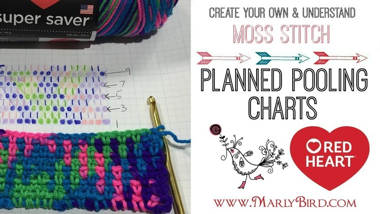 How to Create Crochet Planned Pooling Charts for Moss Stitch