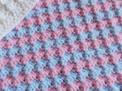 How to Crochet a Mixed Grit Stitch Variation or Half Shell Ripple Stitch