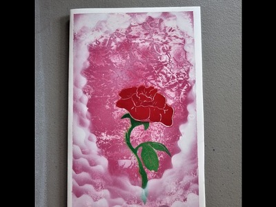 How to Spray paint DIY Rose Greeting card