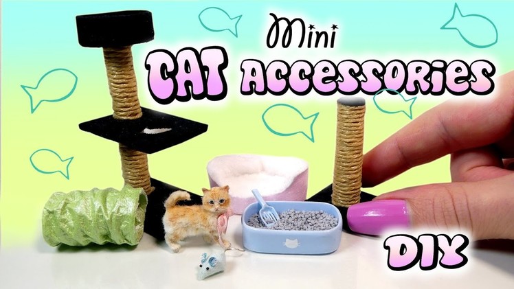 Miniature Cat Accessories Tutorial. DIY Dolls.Dollhouse