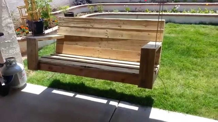 Porch swing made form old pallet wood
