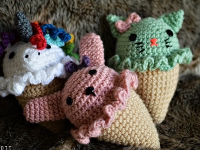 Unicorn Bunny and Kitty Ice Cream Cone Pattern Preview + Giant RagDoll Bunny