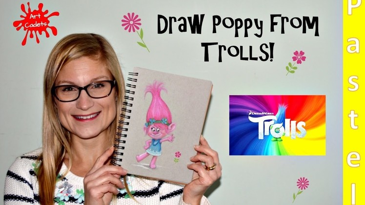 ArtCadets: How to draw Poppy from the Trolls movie using pastels