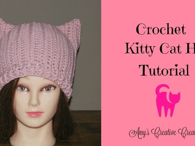 Crochet Kitty Cat Hat Tutorial