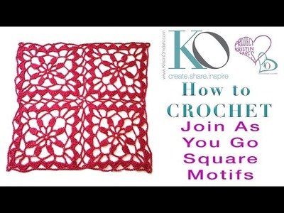 Crochet Square Motifs Join as you Go One-Sided Joining and Two-Sided Joining Techniques