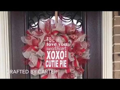 DIY: How to make a Deco Mesh Valentine's Day Wreath
