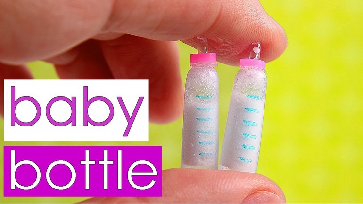 DIY miniature baby bottle with milk