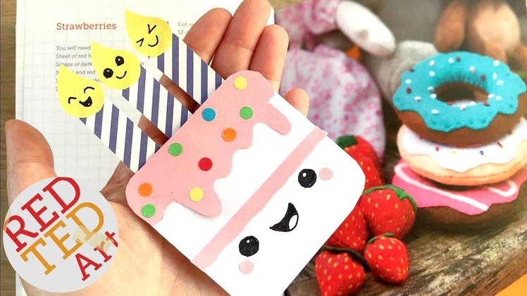 Easy Birthday Cake Bookmark DIY - Paper Bookmark Designs & Crafts - Inexpensive Cute & Easy - Kawaii