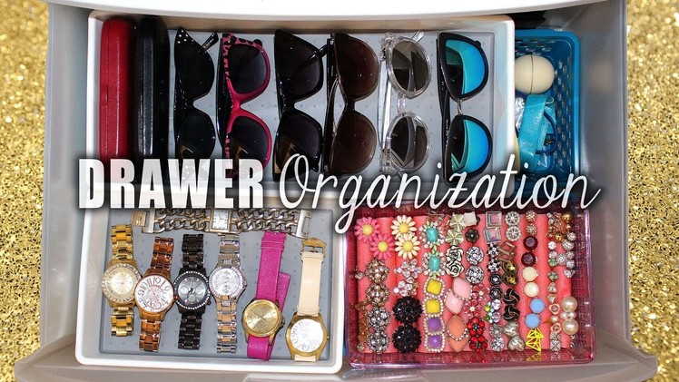 How I ORGANIZE my Jewelry & Sunglasses in a DRAWER || Lucykiins