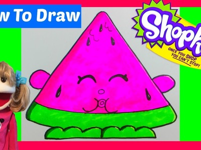 How to Draw Shopkins Melonie Pips Step By Step Easy Drawing Draw Watermelon Shopkin Season 1