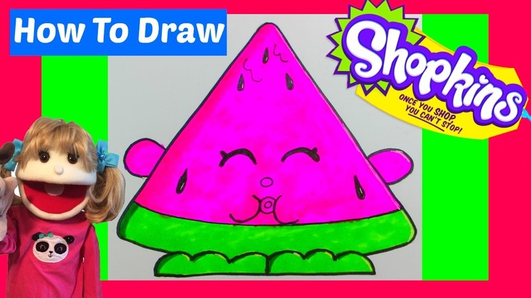 How to Draw Shopkins Melonie Pips Step By Step Easy Drawing Draw Watermelon Shopkin Season 1