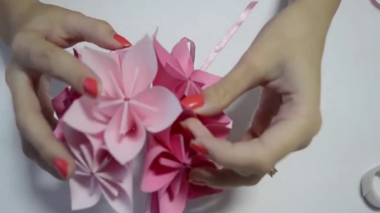 How to make an Origami Flower Ball   Wedding & Party Decorations   Kusudama   DIY Crafts Tutorials