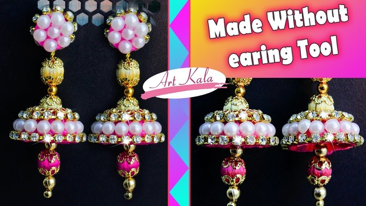 How to make Bridal Jhumkas at Home | Silk Thread Earrrings | Tutorial | Artkala