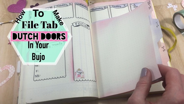 How to Make File Tab Dutch Doors (multiple) in your Bullet Journal | I'm A Cool Mom