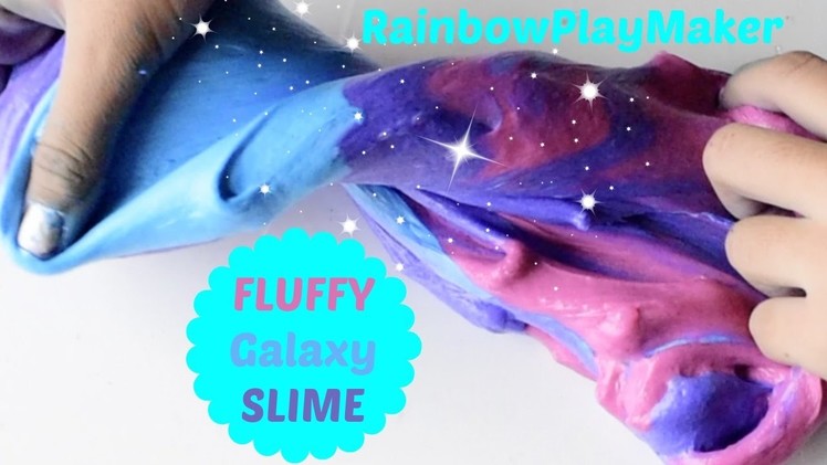How to make FLUFFY GALAXY SLIME ♥ ASMR Poking Video ♥ EASY Satisfying DIY