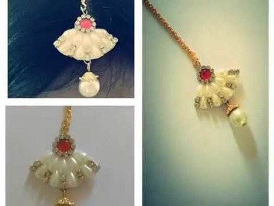 How to make paper base Bridal Maang Tikka (Papidi billa) at Home |silkthread jewelry