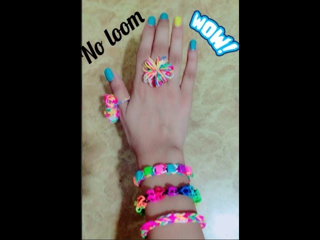 How to make rubber band bracelet and ring without loom(Easy way)