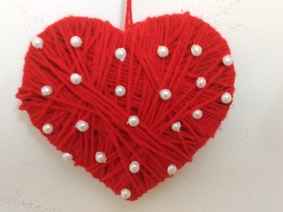 DIY: Easy valentine's day craft: DIY yarn heart