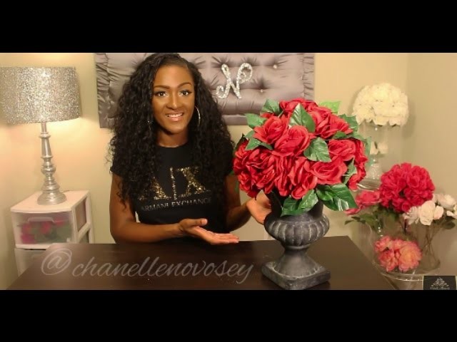 DIY: How to make an Urn Floral Arrangement | DOLLAR TREE | Under $20 | Goodwill | Rose Centerpiece