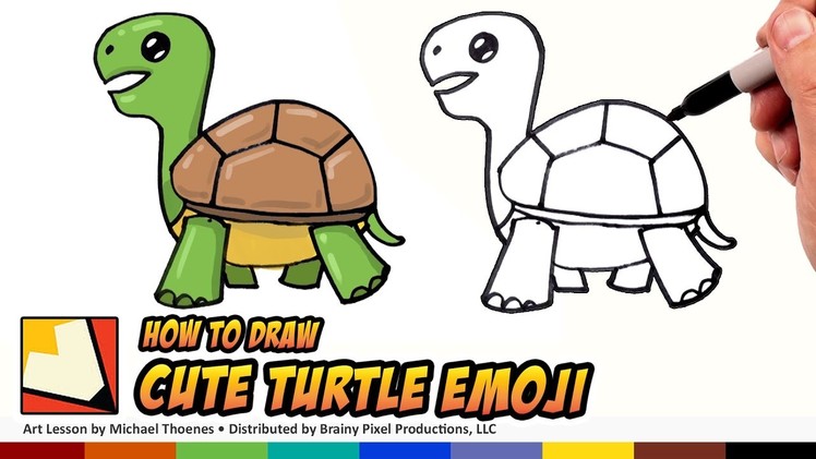 How to Draw Emoji Animals -  Turtle - Easy to Draw Turtle Step by Step for Beginners