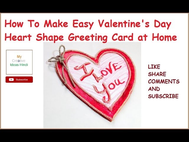 How To Make Easy Valentine's Day Heart Shape Greeting Card at Home
