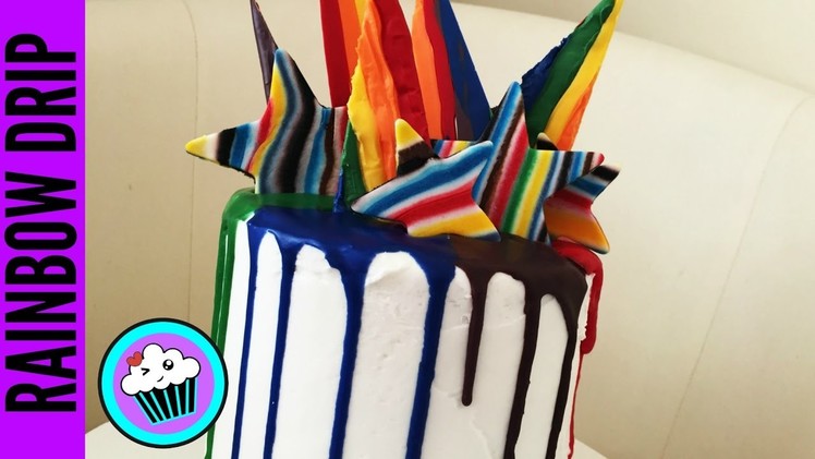 How to make Rainbow Drip Cake | Pinch of Luck