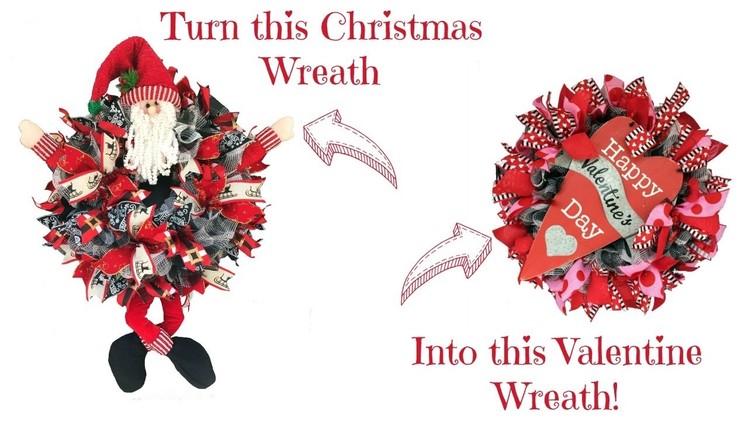 2017 Re-Purpose a Christmas Wreath to Valentine by Trendy Tree