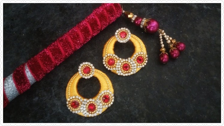 Designer Chandbali Silk Thread Earrings | Silk Thread Jhumka Earrings | Jewellery Making Tutorial