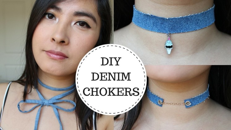 DIY Choker Necklaces | DIY Denim Chokers