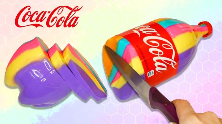 DIY GIANT How To Make Real Coca Cola Rainbow Colors Gummy Pudding TESTED!
