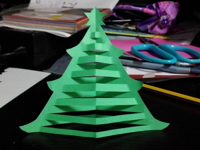 Easy to cut 3D christmas tree 簡單剪出立體聖誕樹 (with subtitles)(有字幕)