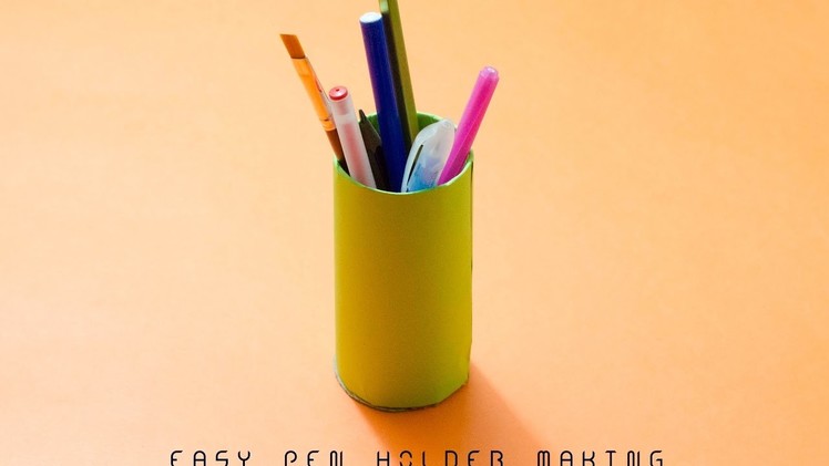 How to make a easy pen & pencil holder | Easy origami pen holders for beginners. 