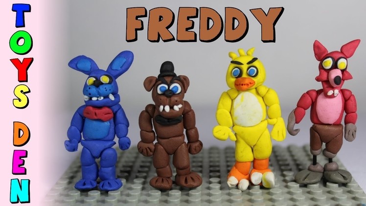 How to make Freddy Fazbear Polymer Clay Tutorial - Polymer Clay FNAF Playdoh Freddy Animatronics