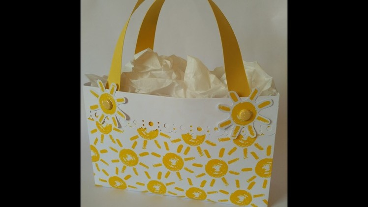 Large handmade paper gift bag using Stampin Up products