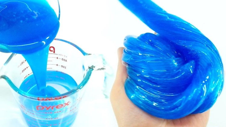 Making Blue Colors Shampoo Slime! Contact Lens Solution Slime DIY | Easy Learn | ASMR