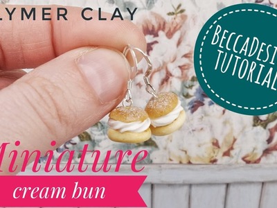 Miniature cream bun - polymer clay tutorial