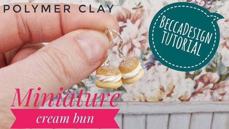Miniature cream bun - polymer clay tutorial