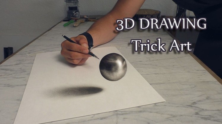3D Art.Drawing of haver ball.Speed Painting Trick Art