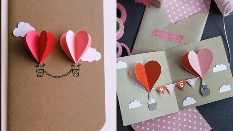 3D Valentines Handmade Card | How to Make Valentine's Card - DIY + Tutorial  Step By Step 2017
