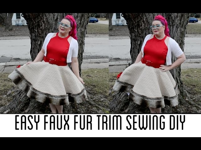 Adding Faux Fur Trim on a Skirt-Easy DIY!!
