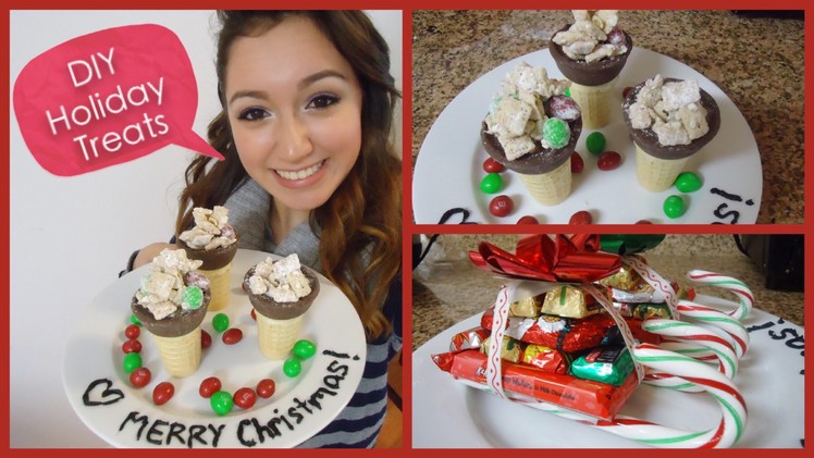 DIY Holiday Treats- Peppermint Puppy Chow and Candy Sleighs