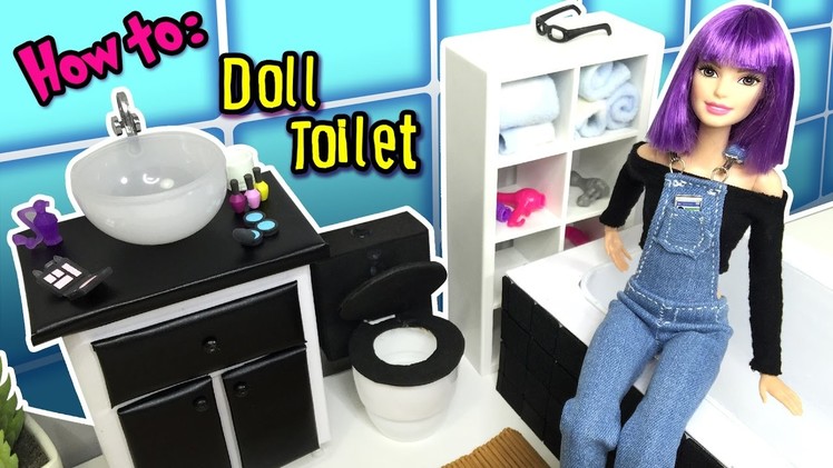 DIY - How to Make a Toilet for Barbie Doll - Dollhouse Miniatures Tutorial - Making Kids Toys